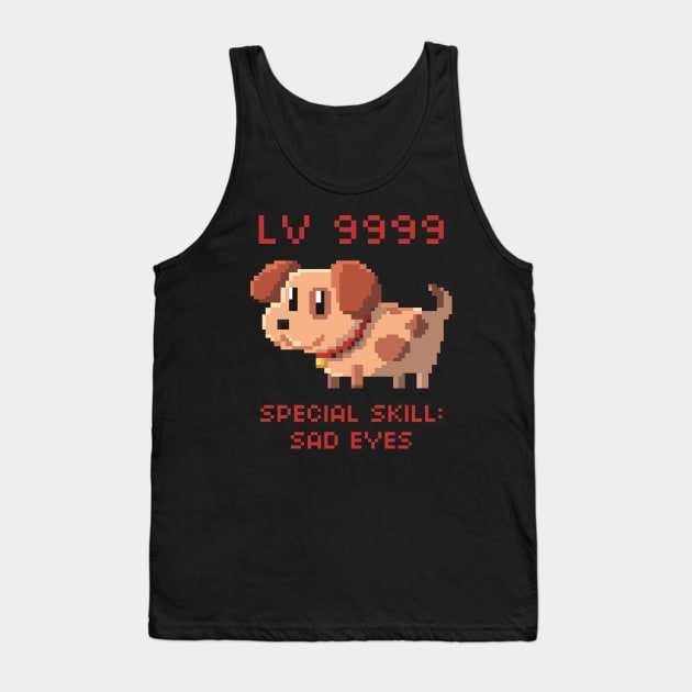 Overpowered Pixel Puppy Tank Top by SaruHime